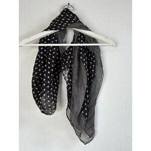 Women's Black & White Mixed Polka Dot Lightweight Scarf 68x36 Lightweight